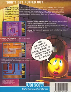 Puffy's Saga (UK) (1989) (CPM) (Trainer) box cover back